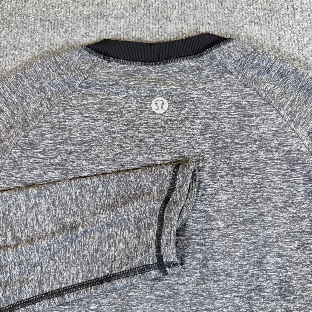 Lululemon Women Grey Heathered Space Dye Long Sleeve Activewear Top Size 8